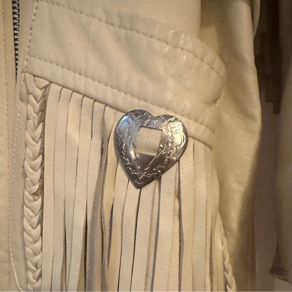 AMAZING Vintage 80’s Western Fringe Leather Jacket Size Large - Picture 2 of 14